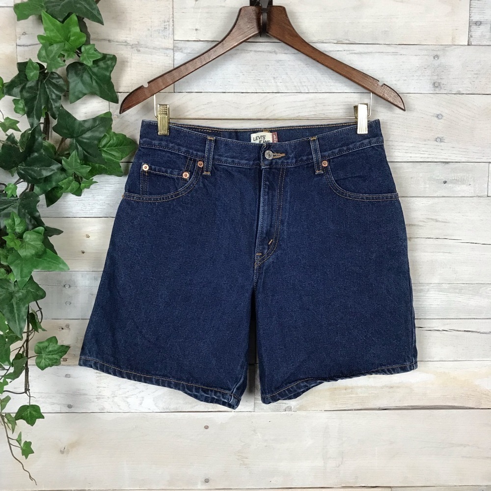 Vintage Levis 550 Relaxed Fit Dark Mom Jean Shorts Size 10